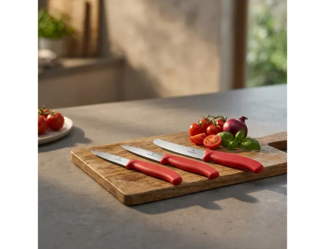 Σετ Μαχαίρια Γενικής Χρήσης Victorinox Swiss Classic με μήκος λεπίδας 8cm, 10cm και 11cm - Red - 3 τεμάχια6.7111.34C1