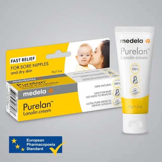 Medela Purelan™ Κρέμα Θηλών με Λανολίνη για Επουλωτική Δράση + Ανακούφιση Από Τον Πόνο, 37gr 2