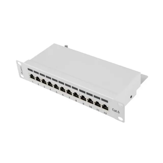 Lanberg Patch Panel 12-Port Cat 6 Gray (PPF6-9012-S)