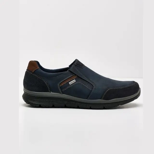 Imac Μοκασίνια-Loafers Ανδρικό Δέρμα Suede/Δέρμα Nubuck Μπλέ IMA/253138 NOTTE/COGNAC