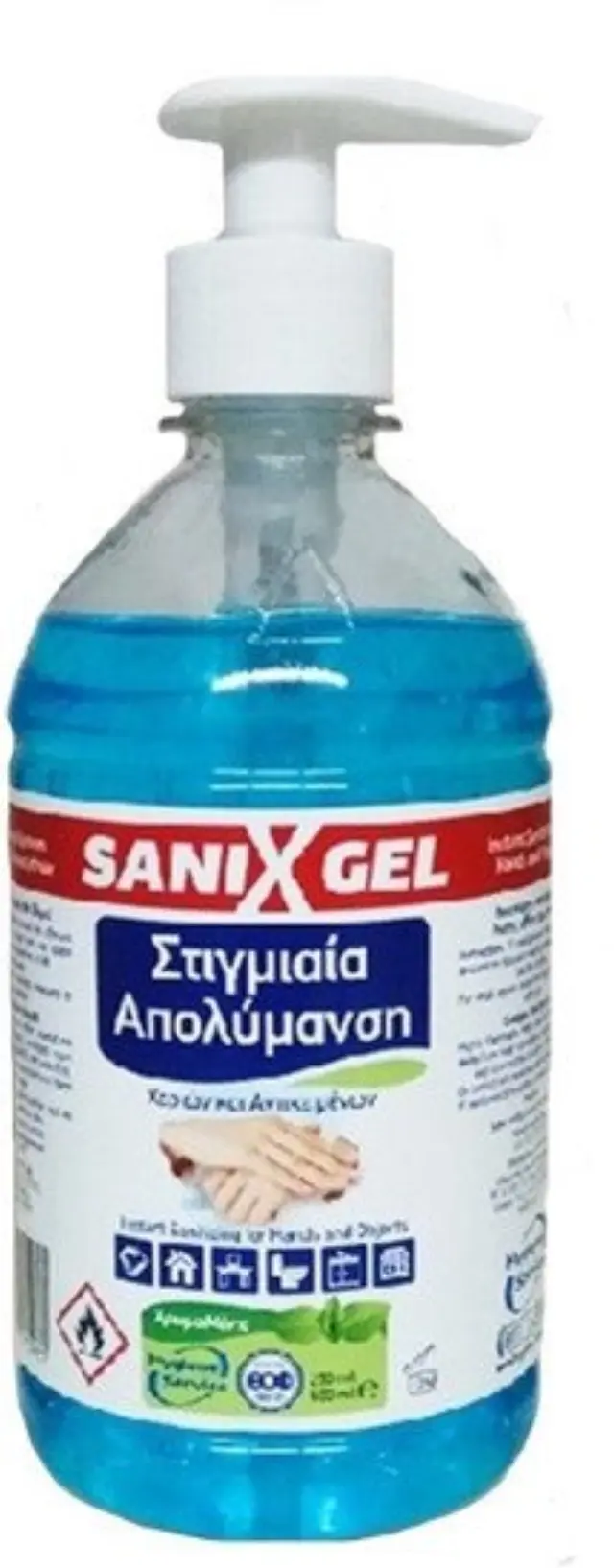 SANIX GEL Απολυμαντικό - Καθαριστικό Gel Για Χέρια & Επιφάνειες 500ml