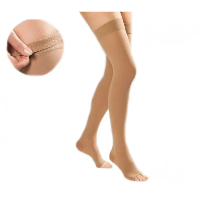 ANATOMIC LINE 6335 Κάλτσα Ριζομηρίου Class Ιi Διαβαθμισμένης Συμπίεσης με Σιλικόνη & Ανοικτά Δάκτυλα 22-33 mmHg Μπεζ - XL
