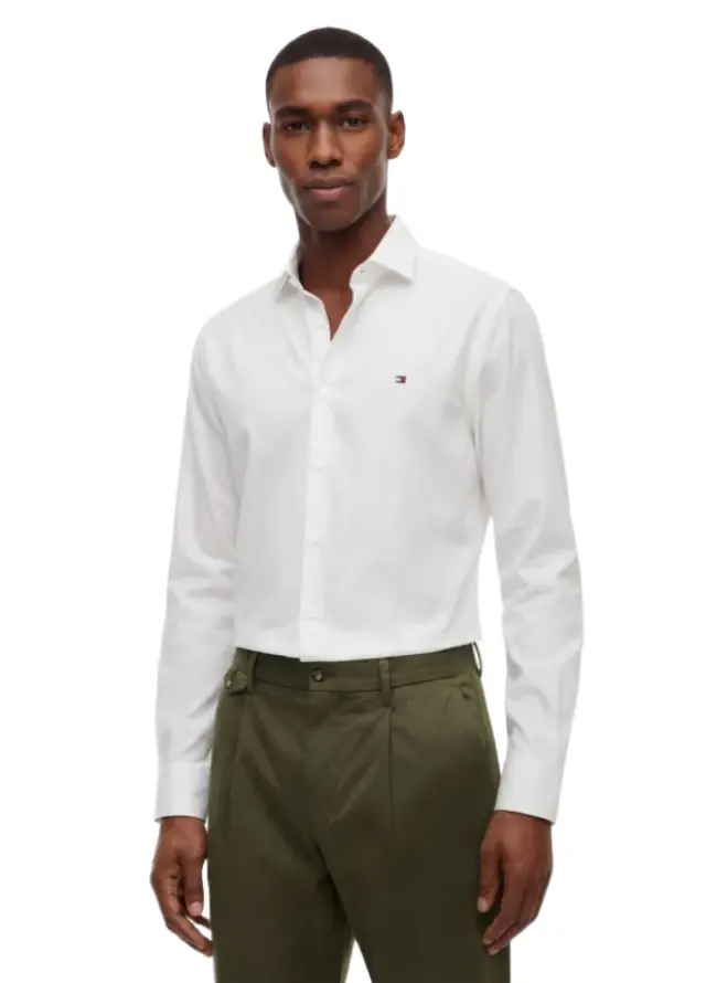 TommyHilfiger ανδρικό μονόχρωμο πουκάμισο slim NON IRON MW0MW43122-3