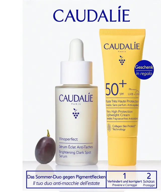 CAUDALIE Vinoperfect Dark-spot correcting summer Duo Vinoperfect Ορός Προσώπου 30ml & Δώρο Vinosun Protect Spf50 Αντηλιακή Κρέμα Προστασίας 20 ml