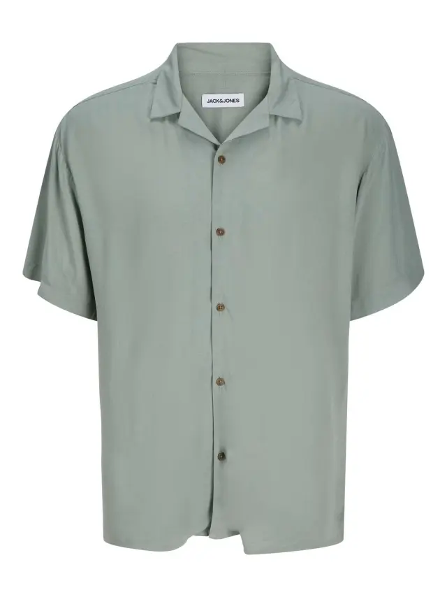 JJEJEFF SOLID RESORT SHIRT S/S SN Iceberg Green