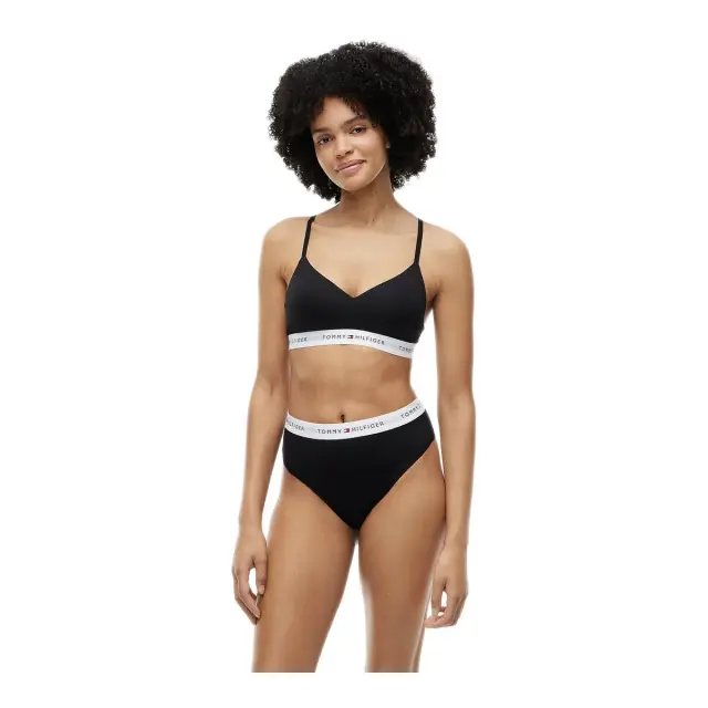 Tommy Hilfiger Γυναικείο Μπουστάκι Signature Logo Push-Up Microfibre, Χρώμα Μαύρο 2