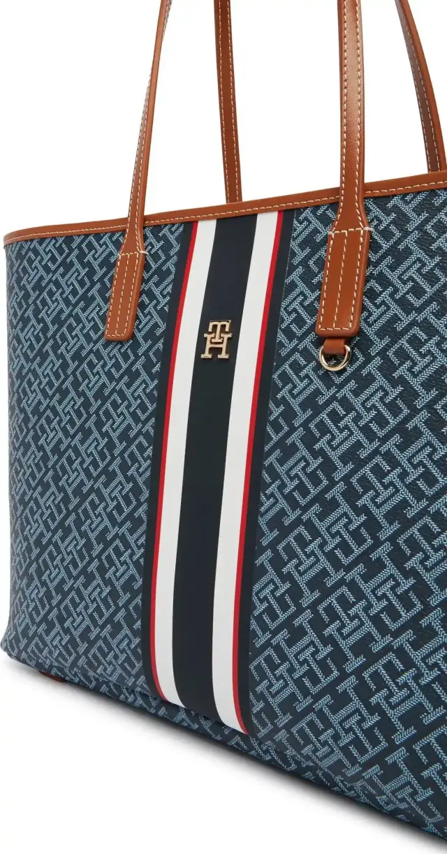 Tommy Hilfiger Γυναικεία Μεγάλη Τσάντα Tote ΤΗ Monoplay Stripe Le Μπλε 2