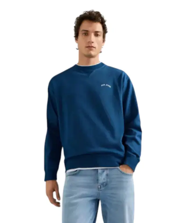 Pepe Jeans - Ανδρική Μακρυμάνικη Μπλούζα Φούτερ John Crew PM5800176-591 Μπλε Ναυτικό