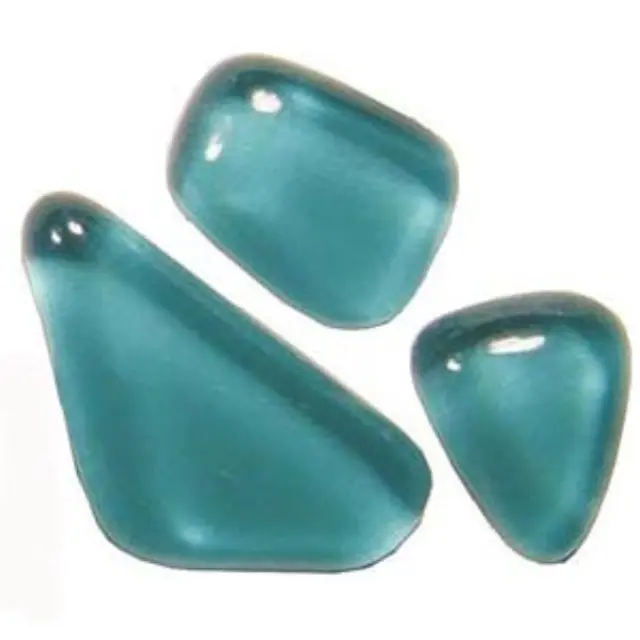 Γυάλινες Ψηφίδες Soft Glass - Turquoise - Πολυγωνικές - 200gr