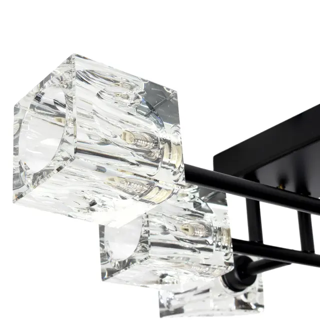 Φωτιστικό οροφής μεταλλικό 6 Χ G9 58x38x11 εκ. μαύρο με κρύσταλλα - GLOBOBOX BO128/6 BK 3