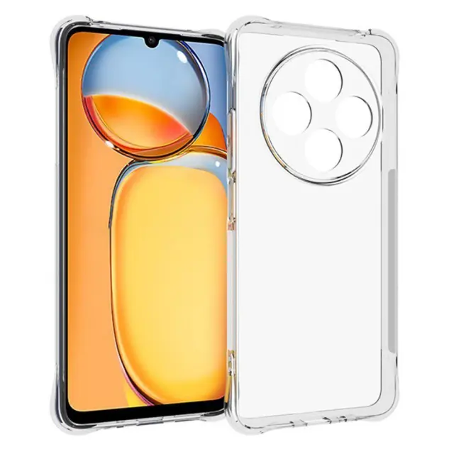Θήκη Σιλικόνης Με Ενισχυμένες Γωνίες για Xiaomi Redmi 14C Διάφανη OEM