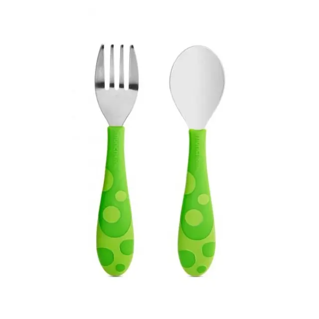 Munchkin Toddler Fork & Spoon Set Βρεφικό Σετ Πιρούνι-Κουτάλι (12m+) 2τμχ - Ροζ (11404) 2