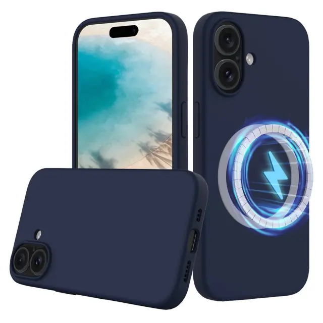 Θήκη Σιλικόνης με MagSafe για iPhone 16 Plus -Dark Blue OEM