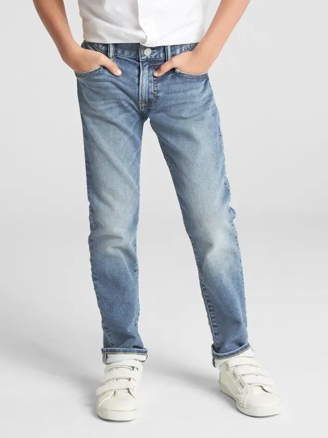 Μπλε Παιδικό Slim Τζιν με Stretch medium wash - 16