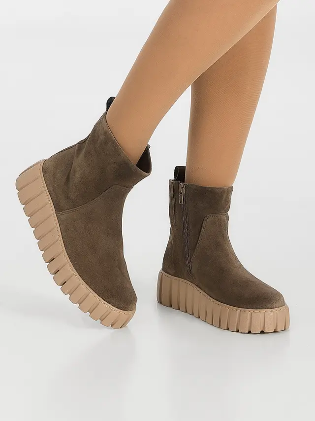 Gabor Μποτάκια Γυναικείο δέρμα Nubuck Καφέ GAB/76780 30-MOHAIR 2