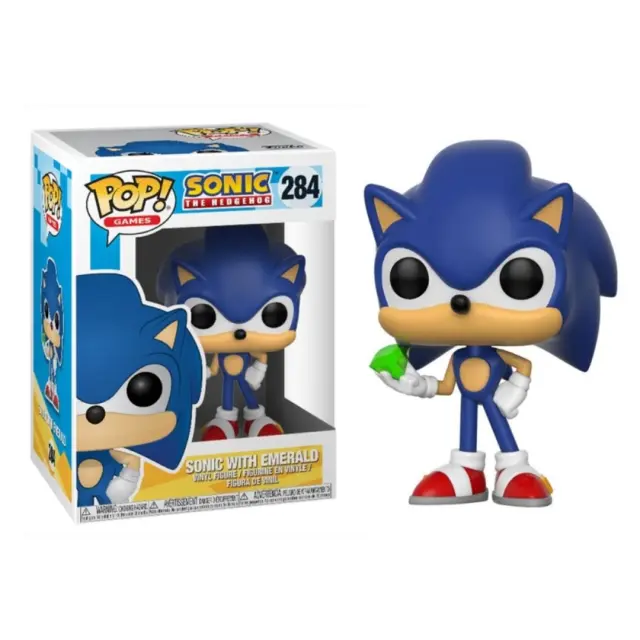 Funko Pop! Games: Sonic The Hedgehog - Sonic With Emerald #284 Vinyl Figure