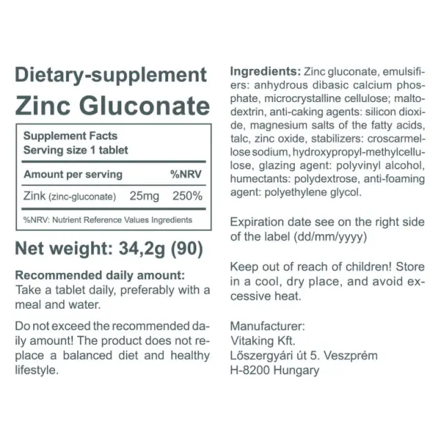 Vitaking Zinc Gluconate 25 mg 3