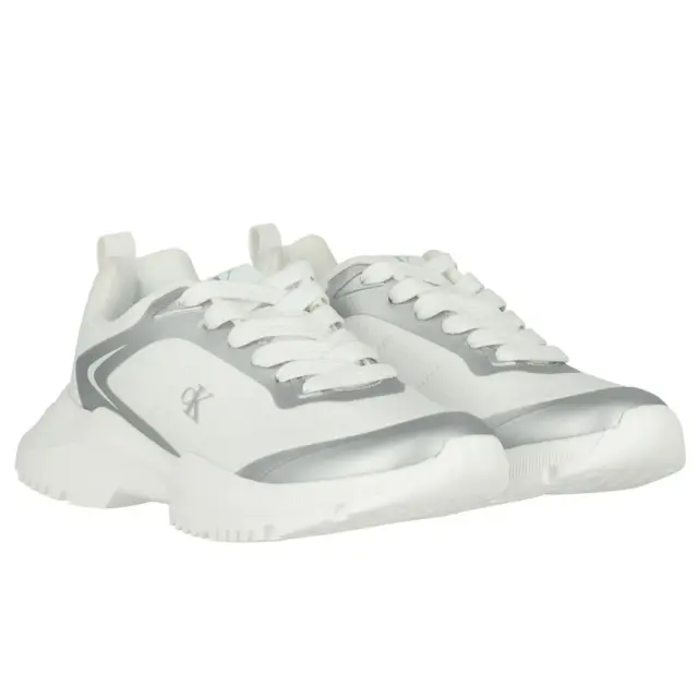 Unisex Εφηβικά Sneakers Calvin Klein V3A9-83233-1844AX059 Λευκά Ασημί (35-40) Άσπρο - 35 2