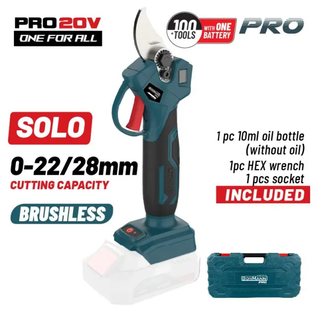 Bormann Pro BBP4128C - Ψαλίδι Κλάδου Μπαταρίας 20V, Brushless, 0-22/28mm,1kg, BMC (Xωρίς Μπαταρία + Φορτιστή) (083566)