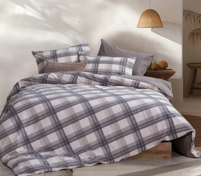 ΣΕΤ ΣΕΝΤΟΝΙΑ ΦΑΝΕΛΕΝΙΑ ΜΟΝΑ CHARLIE 160X260 NEF-NEF HOMEWARE GREY