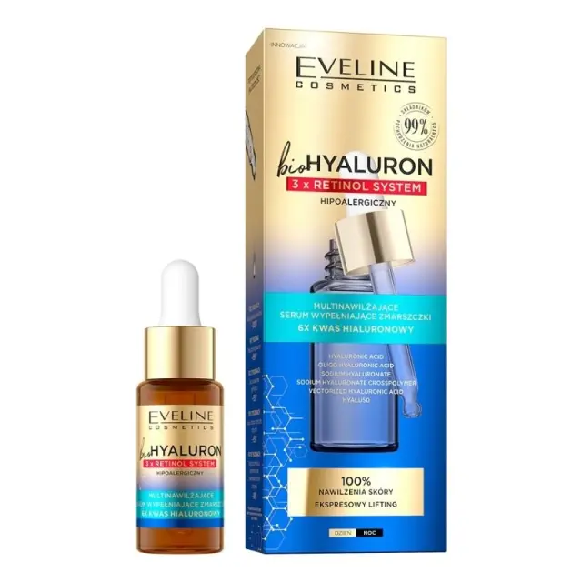 Eveline Bio Hyaluron Ενυδατικό & Αντιγηραντικό Serum Προσώπου με Ρετινόλη 18ml