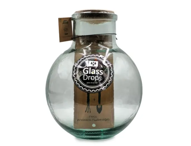 Γυάλινο Φυτώριο Glass Drops Green Terrarium (5055_5) Mε εργαλεία, Aπό 100% ανακυκλωμένο γυαλί, Χωρητικότητας 8000ml, Διαστάσεων Ø 24 x Υ 31 cm 5055_5 3