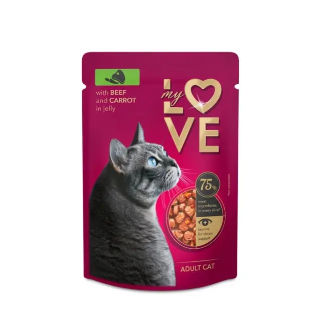 My Love Adult Σε Σάλτσα 85gr Βοδινό & Καρότα