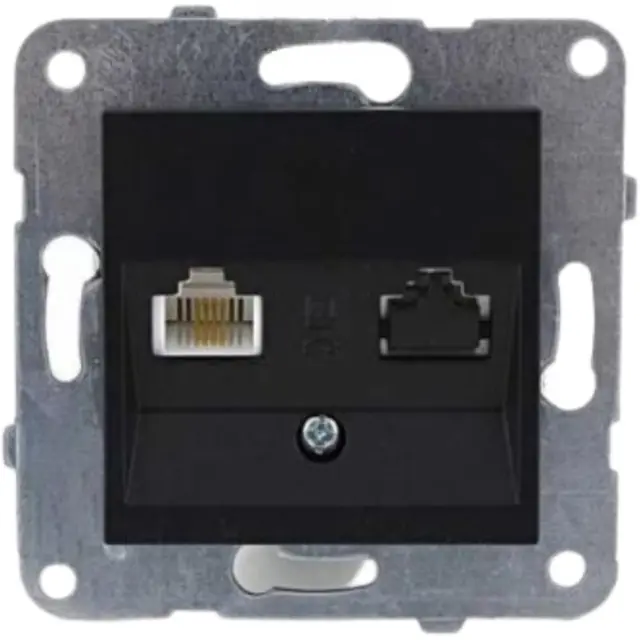 Novella-Trenda Black Data+Numerical Phone Socket (Jacksız)