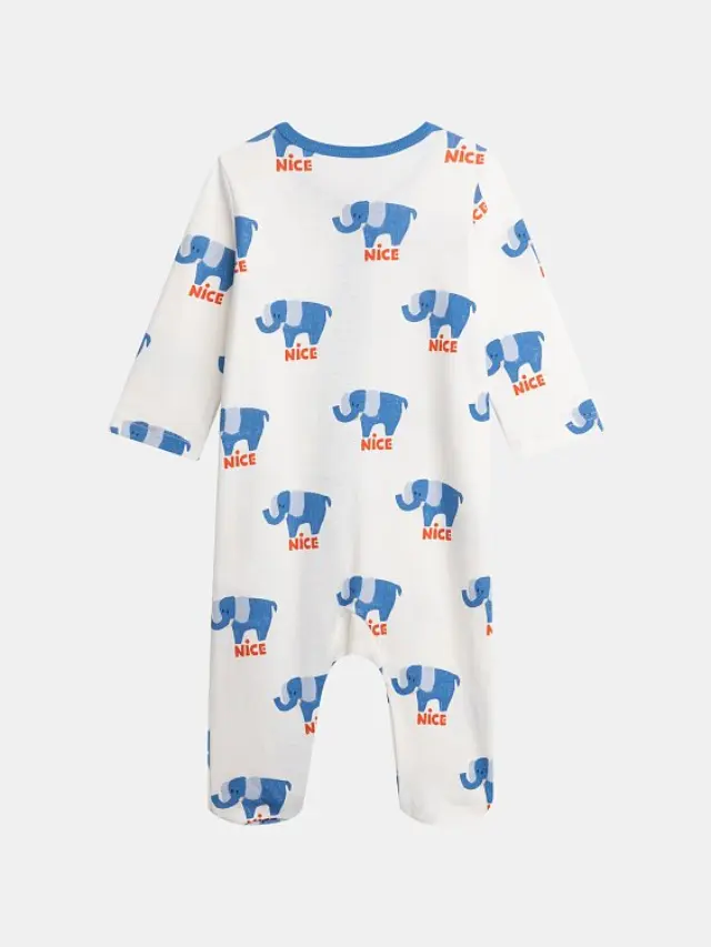 Βρεφική Πιτζάμα για Αγόρια Nice Elephants ΛΕΥΚΟ 3