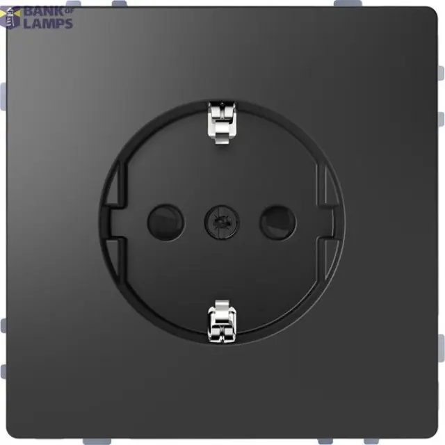 SCHUKO socket-outlet, shutter, screwless terminals, anthracite, System Design