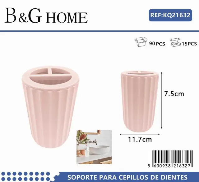 Θήκες οδοντόβουρτσας πλαστικές σε σετ 5Χ - Light Pink - 21632 2