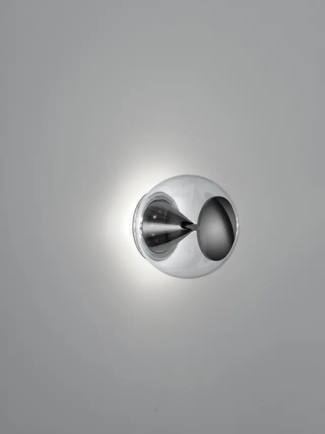 PINO Φωτιστικό Τοίχου & Οροφής LED Black Chrome με Καθαρό Γυαλί IP20 Μαύρο