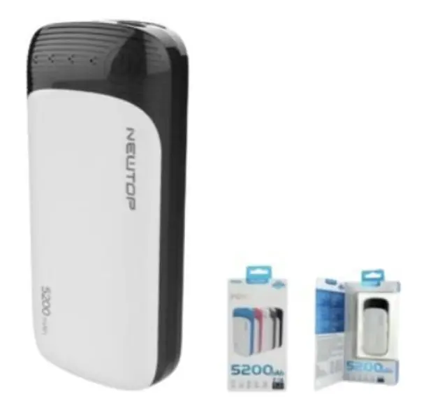 NEWTOP Powerbank PB18 5200mAh ΛΕΥΚΟ-ΜΑΥΡΟ