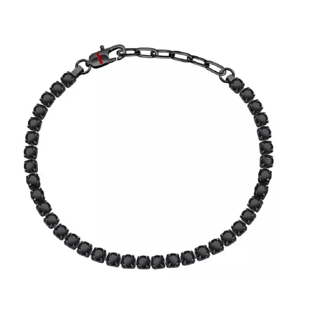 Sector Tennis Men's Stainless Steel & Black Zirconia Bracelet SANN42