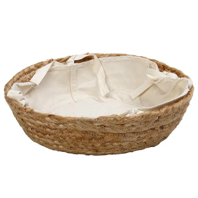 Καλάθι στρογγυλό γιούτα με ύφασμα cotton 33x8cm Espiel AMN104