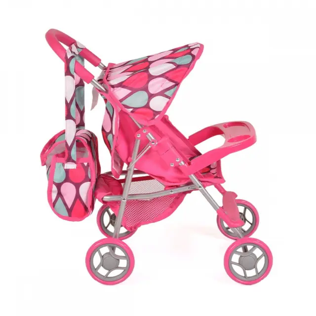 Moni Toys Mini Καρότσι Κούκλας με Δίσκο Pink 3+ Ετών 2