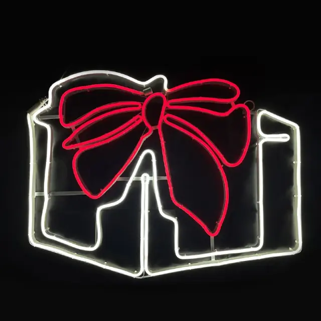 ΚΟΥΤΙ ΔΩΡΟ 700DOUBLE NEON LED ΜΟΤΙΦ ΛΕΥΚΟ & ΚΟΚΚΚΙΝΟ ΣΤΑΘEΡΟ 50m IP65 1.5m ΚΑΛΩΔΙΟ 8,5Μ / X087002424