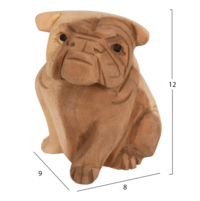 ΕΠΙΤΡΑΠΕΖΙΟ ΔΙΑΚΟΣΜΗΤΙΚΟ BULLDOG ΞΥΛΟ SUAR ΣΕ ΦΥΣΙΚΟ ΧΡΩΜΑ FB97923 9x8x12Y εκ. 2