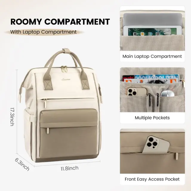 Σακίδιο Επαγγελματικό Γυναικείο Lovevook 15,6 MB2020 beige/khaki - One Size 3