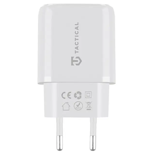 Tactical Φορτιστής Χωρίς Καλώδιο με Θύρα USB-A και Θύρα USB-C 20W Power Delivery / Quick Charge 3.0 Λευκός (Base Plug Dual) 3