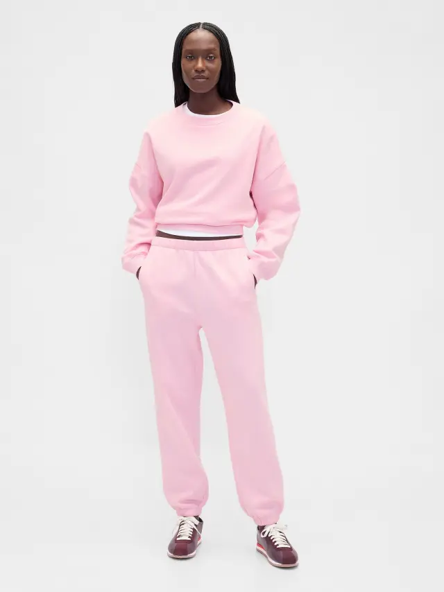 Ροζ High Rise Boyfriend Jogger Παντελόνι Φόρμα Primrose pink - L