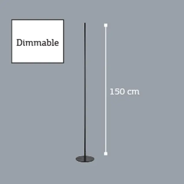 InLight Επιδαπέδιο φωτιστικό LED 24W 3000K από μαύρο μέταλλο D:150cm (45012) 2