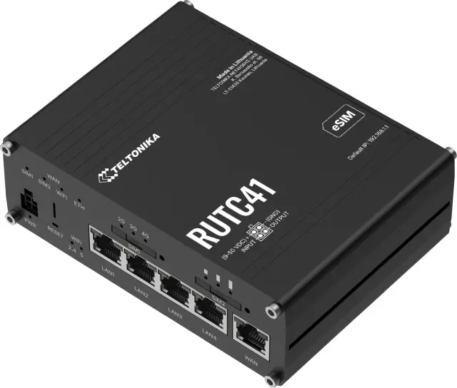 Teltonika RUTC41 Industrial 4G Wi-Fi 6 Router, eSIM