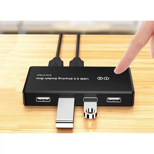 Andowl USB 2.0 Hub 2 Inputs 4 Outputs σε Μαύρο Χρώμα Q-U100 2