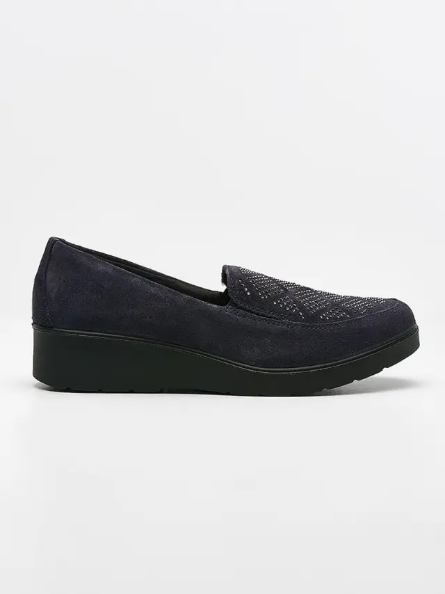 Imac Μοκασίνια-Loafers Γυναικείο δέρμα suede Μπλέ IMA/255570 SCAM/BLU 3