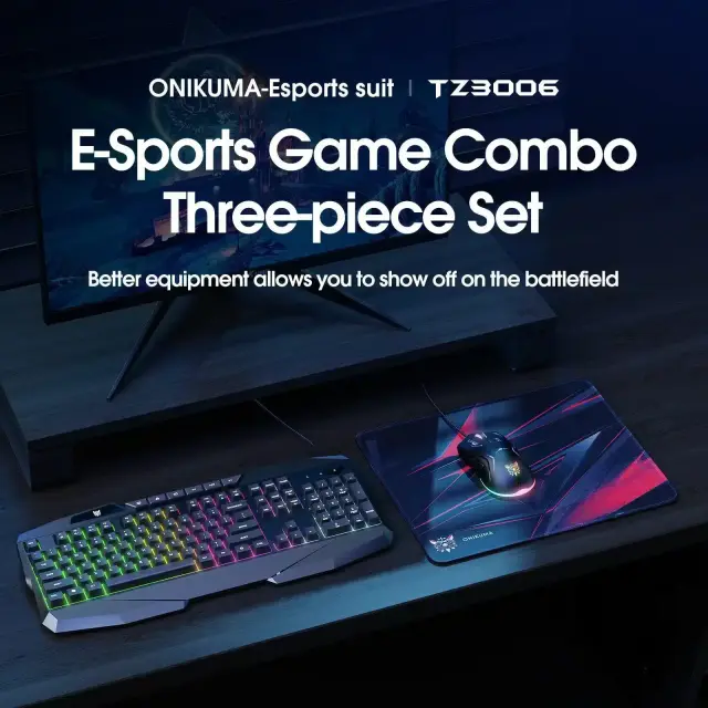 ONIKUMA TZ3006 3 in 1 Gaming Combo - G22 Keyboard / CW917 Mouse/ MP002 Mouse Pad 2
