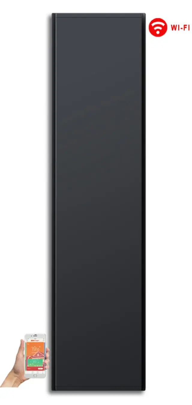 Radialight Icon WiFi 2000 Watt Ανθρακί - Κάθετο Ψηφιακό Σώμα Θέρμανσης