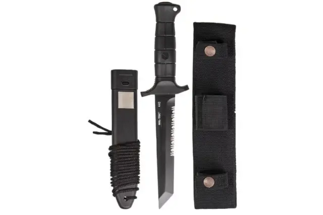 Mil-Tec German Combat Knife Black 2000 steel 440