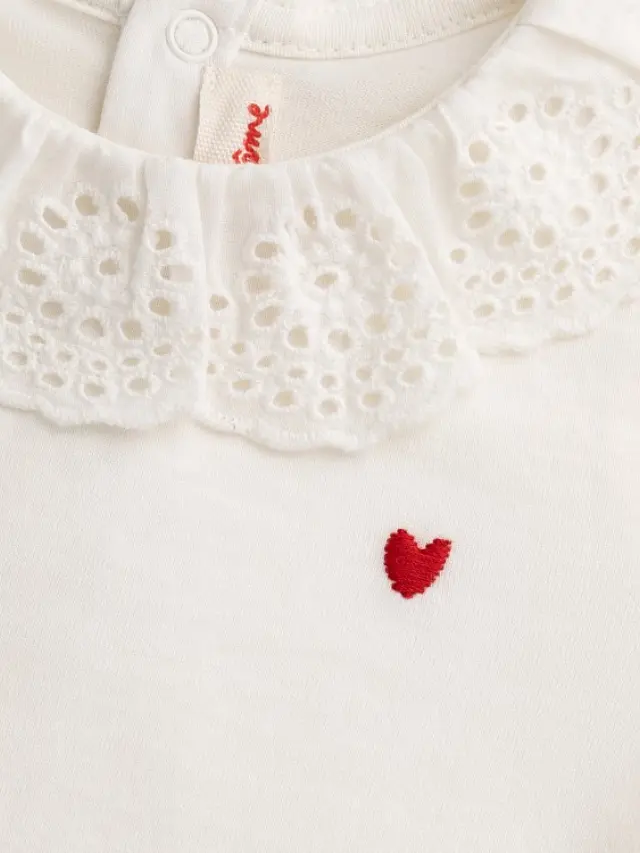 Βρεφική Μπλούζα για Κορίτσια Lace Heart ΛΕΥΚΟ 2