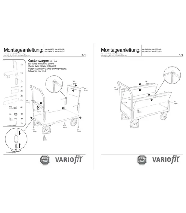 Variofit sw-700.402 Τρόλεϊ Μεταφοράς για Φορτίο Βάρους ως 500kg 2